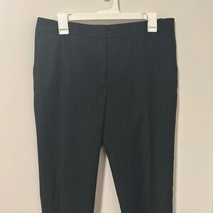 J Crew 100% Wool City Fit Navy Blue Striped Dress Pants Work Career Office Sz 10